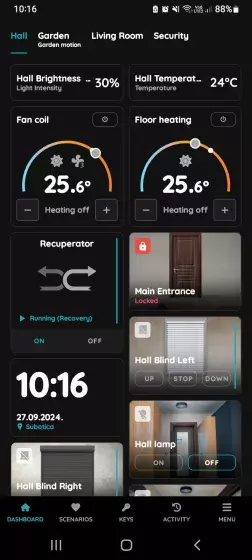 Opening Brightness sensor from the Dashboard