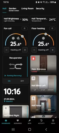 Find Fan Coil on the Dashboard 